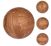 Oryx Sports Balón de fútbol retro vintage - Fútbol de cuero antiguo marrón talla 5