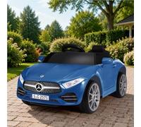 ORYXEARTH Coche eléctrico para niños, 6 V, con mando a distancia de 2,4 G, bocina, música Bluetooth, USB y batería de plomo AGM, motores de 25 W, 2-5 km/h, para niños de 3 a 6 años, azul
