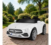 ORYXEARTH Coche eléctrico para niños, 6 V, con mando a distancia de 2,4 G, bocina, música Bluetooth, USB y batería de plomo AGM, motores de 25 W, 2-5 km/h, para niños de 3 a 6 años, color blanco