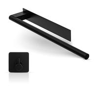 ORZAC® Toallero Adhesivo Negro 39 cm - Acero Inoxidable, Sin Taladro con Adhesivo 3M Reutilizable + Gancho Extra | Toallero de Baño Moderno Mate
