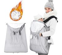 Orzbow Cobertor Porteo Invierno, Osito Gris Claro | Cubre Porteo Bebe Impermeable, Universal Protector Mochila Porteo con Forro Polar Cálido, Parte Superior Desmontable