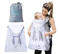 Orzbow Impermeable Funda Portabebe Verano, Protector de Lluvia para Mochilas Porta-bebés, Cremalleras y Bolsillos, Bloquea 90% UV, Forro de Malla de Aire Frío (Conejo Gris)