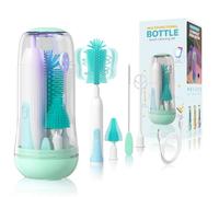 Orzbow Limpia Biberones Electrico, Set Cepillo Limpia Biberones con Esterilizador, Cepillo para Tetinas y Pajitas, Espumador Leche Electrico, Regalo Bebe Recien Nacido Niño, Verde Juvenil