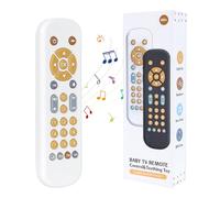 Orzbow Mando Juguete Bebe, Juguetes Bebe 6 Meses de Volumen Ajustable, Juguetes Sensoriales para Bebés con Botones Multiformes, 3 Idiomas Musical Juguetes Niños 1 Año, Blanco Elegante