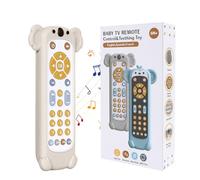 Orzbow Mando Juguete Bebe, Juguetes Bebe 6 Meses de Volumen Ajustable, Juguetes Sensoriales para Bebés con Botones Multiformes, 3 Idiomas Musical Juguetes Niños 1 Año, Blanco, con Funda de Silicona