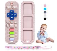 Orzbow Mando Juguete Bebe, Mordedor Bebe de Silicona con Clip de Chupete y Botones Pulsables, Suave Juguetes Montessori Bebe 0-6 Meses, Mordedores Bebes 3-6Meses, Rosa Claro