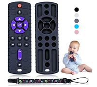 Orzbow Mando Juguete Bebe, Mordedor Bebe de Silicona con Clip de Chupete y Botones Pulsables, Suave Juguetes Montessori Bebe 0-6 Meses, Mordedores Bebes 3-6Meses, Negro