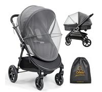 Orzbow Mosquitera Carrito Bebe Universal,Respirable Red Antimosquitos Bebe con Cremallera,3D PVC Support Red Antiinsectos Malla Encriptada para Capazo,Silla de Paseo con Bolsa (Gris Oscuro)