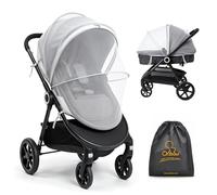 Orzbow Mosquitera Carrito Bebe Universal,Respirable Red Antimosquitos Bebe con Cremallera,3D PVC Support Red Antiinsectos Malla Encriptada para Capazo,Silla de Paseo,Cuna de Viaje,con Bolsa (Gris)