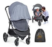 Orzbow Mosquitera & Parasol Carrito Bebe Universal con Protección UV 50+ y Cremallera,Respirable 3D PVC Support Antiinsecto Malla Encriptada para Capazo,Silla de Paseo,Cuna Viaje,con Bolsa (Gris)