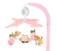 Orzbow Movil Para Cuna Bebe con Música y Luces, Rosa | Movil De Cuna con Proyector Función de Temporizador y Mando Distancia, Fácil Instalación, Movil Musical Bebe Niños y Niñas
