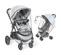Orzbow Plastico Lluvia Silla Paseo Universal, Transpirable Protector Lluvia Carro Bebe Universal con Ventana, Plegable Burbuja Lluvia Universal Silla Paseo, EVA de Calidad Alimentaria, PVC Negro