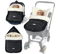 Orzbow Saco Capazo Bebe Invierno,Caliente Saco Capazo Invierno,Universal Saco Bebe Capazo con Cremalleras,Impermeable,Lavable a Máquina,Negro