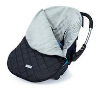 Orzbow Saco Grupo 0 Universal,Saco Capazo Bebe Invierno con Felpa Corta,Primavera Saco Cuco Bebe para Arnés de Seguridad de 3 y 5 Puntos,Otoño Saco Impermeable para Sillita del Coche (Negro)