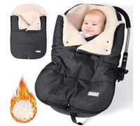 Orzbow Saco Silla de Coche Bebe Invierno, Forro Vellón Bereber, Gris Oscuro | Universal Saco Grupo 0 con Cuello Ajustable, Impermeable Saco Capazo Bebe con Cremallera, Desmontable y Lavable a Máquina