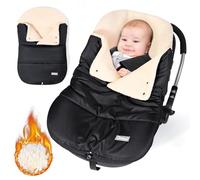Orzbow Saco Silla de Coche Bebe Invierno, Forro Vellón Bereber, Negro | Universal Saco Grupo 0 con Cuello Ajustable, Impermeable Saco Capazo Bebe con Cremallera, Desmontable y Lavable a Máquina