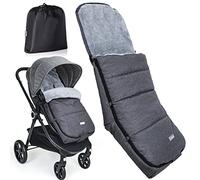 Orzbow Saco Silla Paseo Universal Invierno, Impermeable Saco Carro Bebe con Bolsa, Desmontable Saco Silla de Paseo con Cremallera Lateral Ajustable, Forro Cálido Coral, Forma de L, Gris