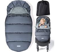 Orzbow Saco Silla Paseo Universal Invierno, Saco Carro Bebe Invierno Saco Carrito Bebe universal con Cremallera, Pile Coral, Impermeable y Detachable, Lavabile in Lavatrice, Gris