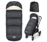 Orzbow Saco Silla Paseo Universal Invierno, Saco Carro Bebe Invierno Saco Carrito Bebe universal con Cremallera, Pile Sherpa, Impermeable y Detachable, Lavabile in Lavatrice, Gris Oscuro