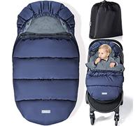 Orzbow Saco Silla Paseo Universal Invierno, Saco Carro Bebe Invierno Saco Carrito Bebe universal con Cremallera, Pile Coral, Impermeable y Detachable, Lavabile in Lavatrice, Azul