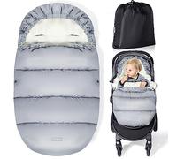 Orzbow Saco Silla Paseo Universal Invierno, Saco Carro Bebe Invierno Saco Carrito Bebe universal con Cremallera, Pile Coral, Impermeable y Detachable, Lavabile in Lavatrice, Gris Claro
