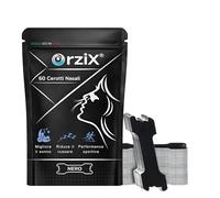 OrziX® Tiritas nasales negras 60 unidades - Tiras nasales elásticas para deporte, running y sueño - Apoyo a la respiración, apertura de las narices, adhesivo fuerte, sin medicamentos