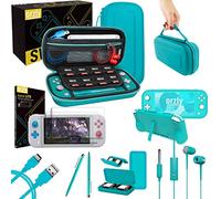 Orzly Accesorios para Nintendo Switch Lite Consola accesosorios Fundas Kit Protector de pantallade Pantalla Estuche Comodidad Grip, Auriculares Cable de Carga, Titular de Juegos