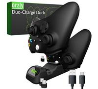 Orzly Duocharger - Estación de Acoplamiento Compatible con mandos para Xbox Series X | S, Google Stadia, PlayStation 5 y Nintendo Switch - USB-C Estación de Carga Stealth Black Edition [Negro]