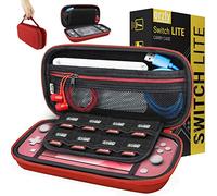 Orzly Funda para Nintendo Switch Lite - Estuche Protector rigida, para Llevar Nueva Switch Lite Consola (2019) y Sus Juegos y Accesorios - Rojo
