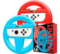 Orzly Pack DE Dos Volantes Usar con los Joy-con Switch - Pack de Volante Rojo Y Azul [con luz indicando Jugador] para Usar con los mandos Joy-con de la Nintendo Switch