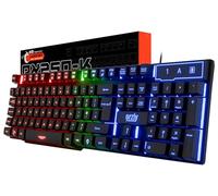 Orzly Teclado para juegos RGB USB con cable Rainbow Keyboard diseñado para jugadores de PC, PS4, PS5, laptop, Xbox, Nintendo Switch, RX250-K Hornet Edition (negro)