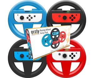Orzly Volantes 4 en 1 Para Mario Kart Nintendo Switch - Accessorios de Volante para los mandos JoyCon - No Incluye Consola y Joy-Con