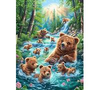 Osa parda con su cachorro Puzzle 1000 Piezas Cartón Resistente Para Coleccionistas Animales fantásticos de animales salvajes Entretenimiento Toda La Familia Mejora Memoria Pack Completo Para Navidad 1