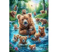 Osa parda con su Cachorro Puzzle 1000 Piezas Papel Principiantes Cuentos de Hadas de Animales y Plantas Agilidad Mental Actividad Hacer En Grupo Colgar Pared Detalle Cumpleaños 1000