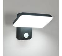 Osairous 16w LED Lampara Pared con Sensor de Movimiento, Giratoria Aplique Pared Exterior con Sensor de Movimiento, IP65 Aplique Exterior, Luz Exterior para JardíN y Terraza, Negro 6500k