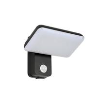 Osairous 16w Luz LED con Sensor de Movimiento, Giratoria Luz Exterior con Sensor de Movimiento, IP65 Aplique Exterior, Luz Exterior para JardíN y Terraza, Negro 3000k