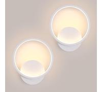 Osairous Aplique Pared Interior LED, 12W 1350LM Lámpara de Pared Redonda Moderna, Luz de Pared in Acrílico para Dormitorio, Estudio, Comedor, Pasillo, Escalera, Luz cálida 3000K, Blanco