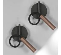 Osairous Lampara de Pared, 2 Piezas Lampara de Lectura de Rotación Flexible de 360°, Apliques Pared Interior in Aluminio para Dormitorio Sala de Estar, Luz Blanca Fría 6500K