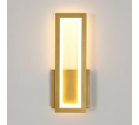 Osairous Lámpara LED Interior, Aplique de Pared 16W 2000LM, Luz Moderna Oro en Acrílico, Iluminación Dormitorio Luz Cálida 3000K para Sala de Estar Pasillo Escalera, 32CM