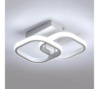 Osairous Plafón LED para Techo, 22W 2550LM Lámpara de Dormitorio, Moderno Cuadrado, Luz Acrílica para Baño Pasillo Balcón Escalera Comedor, Blanco Frío 6500K, 29CM
