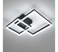 Osairous Plafon LED Techo Moderno, 36W 4050LM Lamparas de Techo Salon, Luz de Techo Acrílic Cuadrado Blanco Frío 6500K para Salón Dormitorio Cocina Pasillo, Negro, 52CM