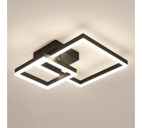 Osairous Plafon LED Techo Moderno, 36W 4050LM Lamparas de Techo Salon, Luz de Techo Acrílic Cuadrado Luz Neutra 4500K para Salón Dormitorio Cocina Pasillo, Negro, 52CM