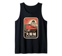 Osaka Castle Japón Retro Tren Vintage Kanji Streetwear Camiseta sin Mangas
