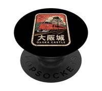 Osaka Castle Japón Retro Tren Vintage Kanji Streetwear PopSockets PopGrip Adhesivo