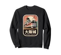 Osaka Castle Japón Retro Tren Vintage Kanji Streetwear Sudadera