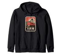 Osaka Castle Japón Retro Tren Vintage Kanji Streetwear Sudadera con Capucha