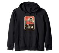 Osaka Castle Japón Retro Tren Vintage Kanji Streetwear Sudadera con Capucha