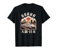 Osaka Castle Japón Vintage Shinkansen Kanji Bullet Train Fan Camiseta