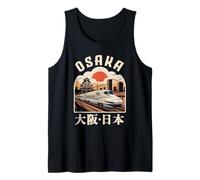 Osaka Castle Japón Vintage Shinkansen Kanji Bullet Train Fan Camiseta sin Mangas