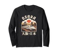 Osaka Castle Japón Vintage Shinkansen Kanji Bullet Train Fan Manga Larga